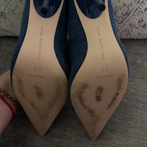 Good American denim emma pointed toe stiletto heels - Picture 3 of 5